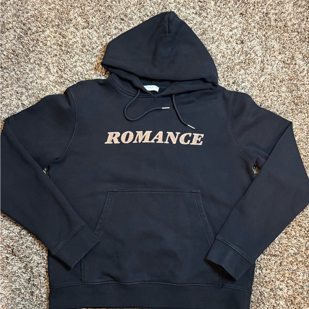 Sandro Black Hoodie with Romance Print